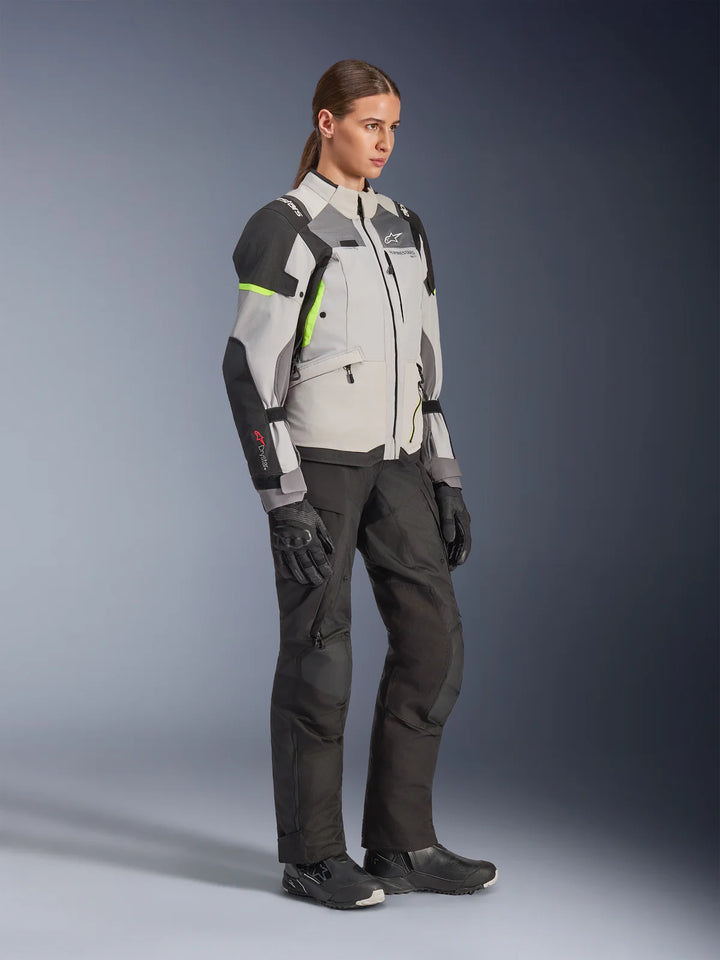 Alpinestars Stella Andes V4 Drystar Women's Jacket - Ice Grey/Dark Grey/Grey Black/Yellow Fluo