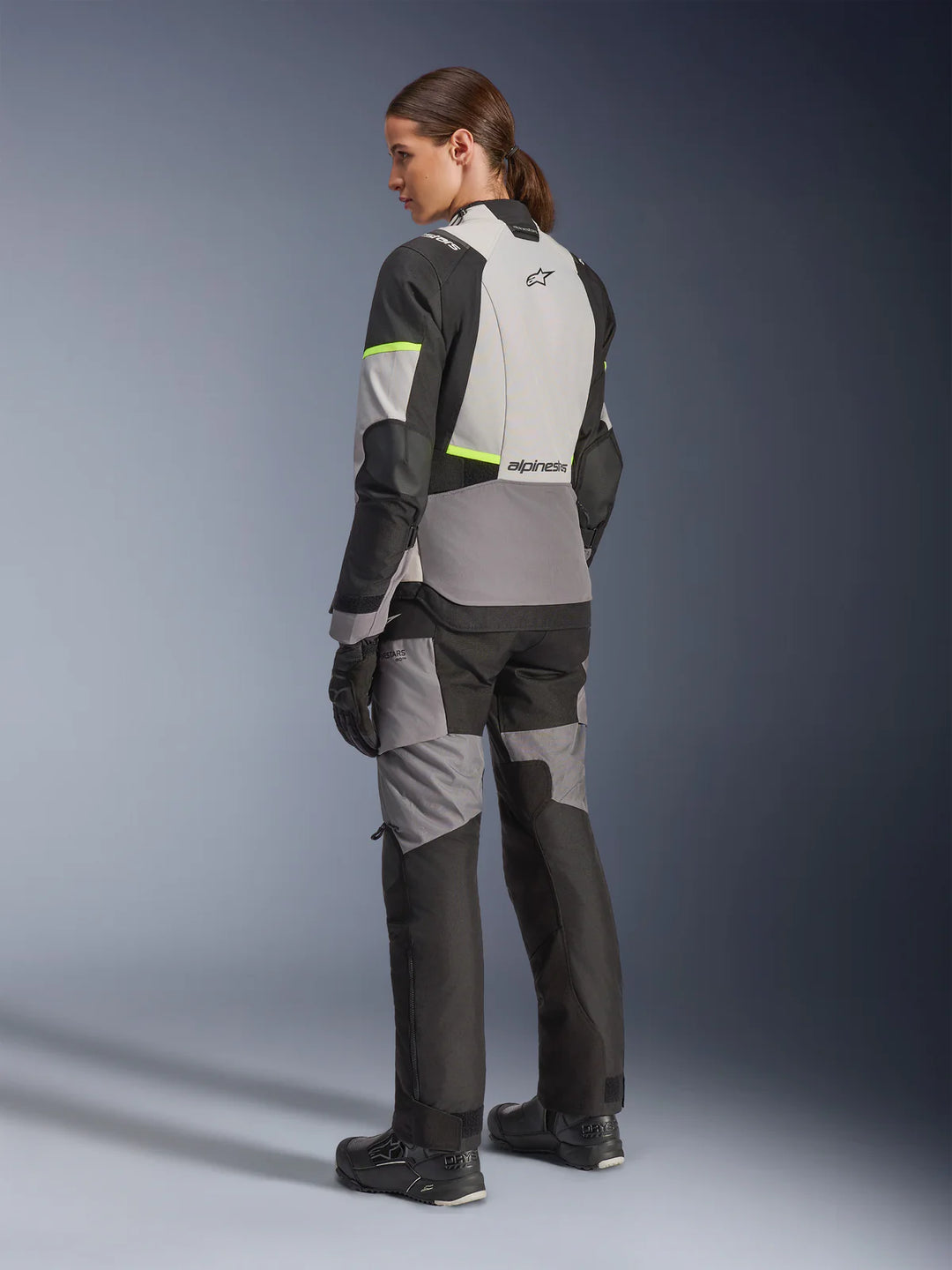 Alpinestars Stella Andes V4 Drystar Women's Jacket - Ice Grey/Dark Grey/Grey Black/Yellow Fluo