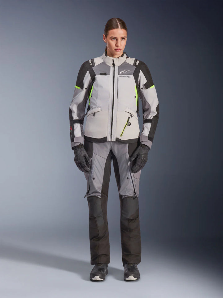 Alpinestars Stella Andes V4 Drystar Women's Jacket - Ice Grey/Dark Grey/Grey Black/Yellow Fluo