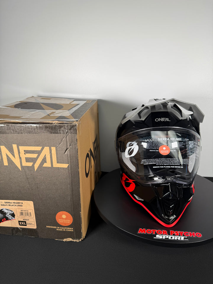 O'Neal Sierra Helmet R Gray/Black/Red - Size XXL - OPEN BOX