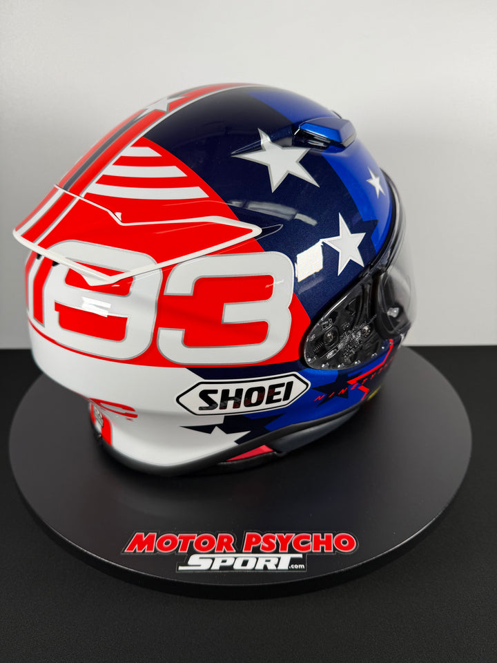 Shoei RF-1400 Marquez American Spirit Helmet - TC-10 Red/White/Blue -Size M -USED LIKE NEW