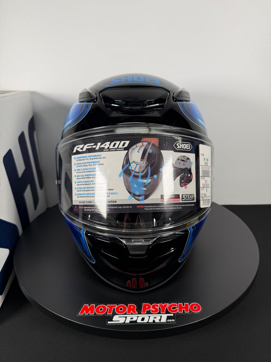 Shoei RF-1400 Sheen Helmet - TC-2 Blue/Black - Size M