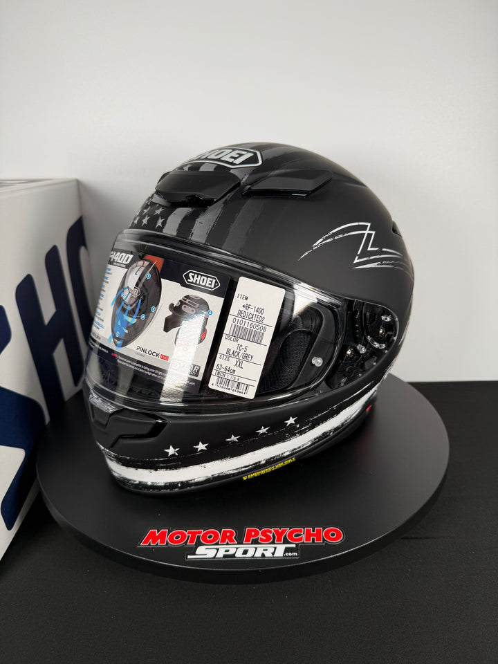 Shoei RF-1400 Dedicated 2 Helmet Matte TC-5 Black/White - Size XXL - USED / OPEN BOX - FINAL SALE / NO RETURNS