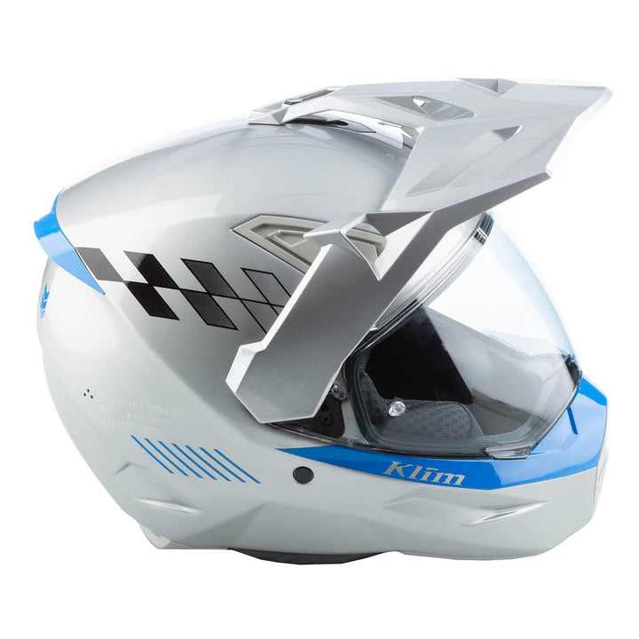 Klim X1 ALPHA HELMET ECE/DOT-GLOSS CONCEPT HIGH-RISE - ELECTRIC BLUE LEMONADE