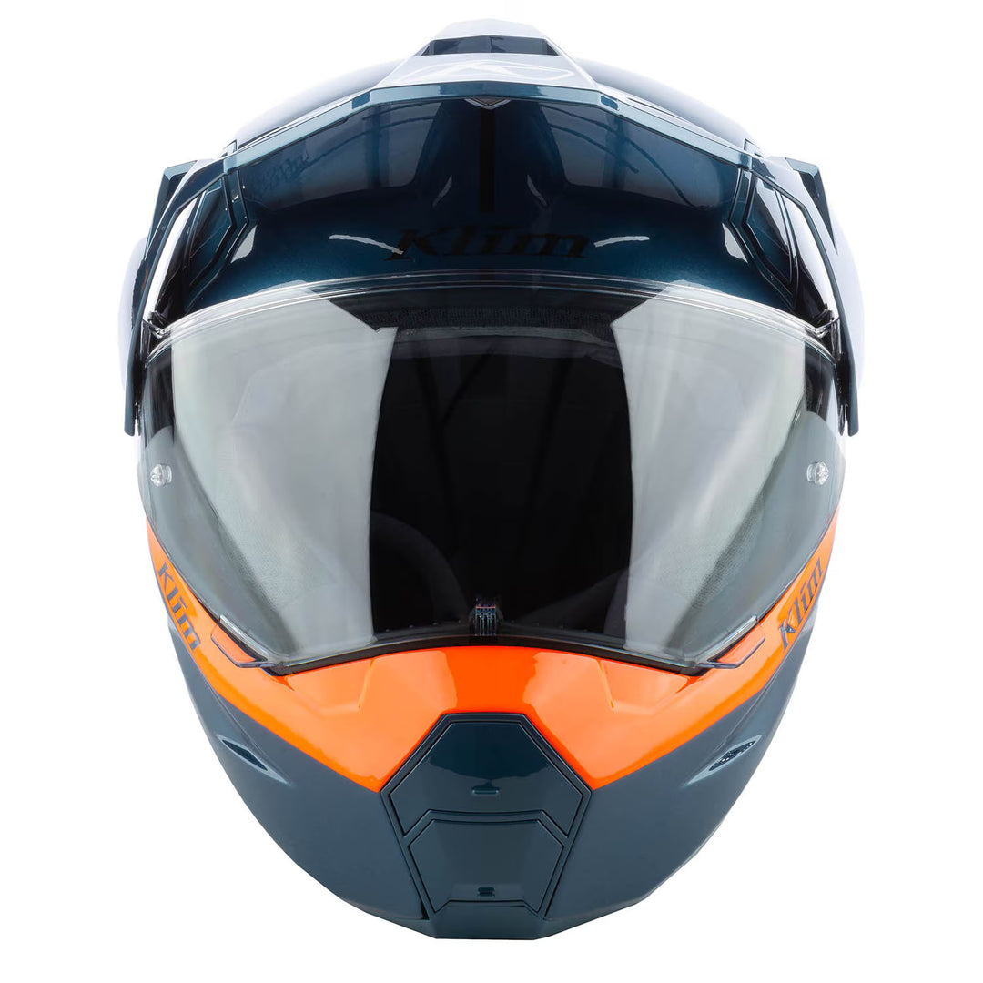 KLIM X1 ALPHA HELMET ECE/DOT-GLOSS CONCEPT PETROL - STRIKE ORANGE