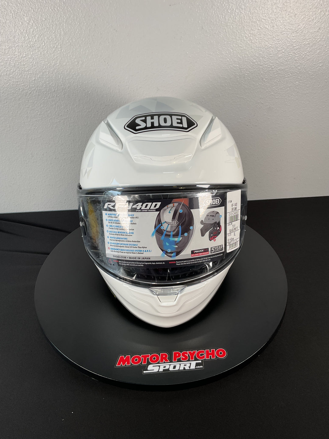 Shoei RF-1400 Origami Helmet - TC-5 White/Black - Size XL - USED / OPEN BOX