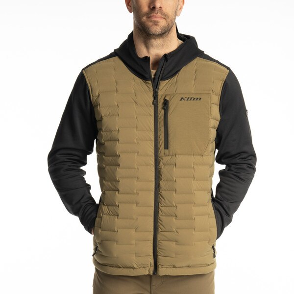KLIM BOULDER HYBRID HOODED JACKET - DARK OLIVE - BLACK - NON CURRENT