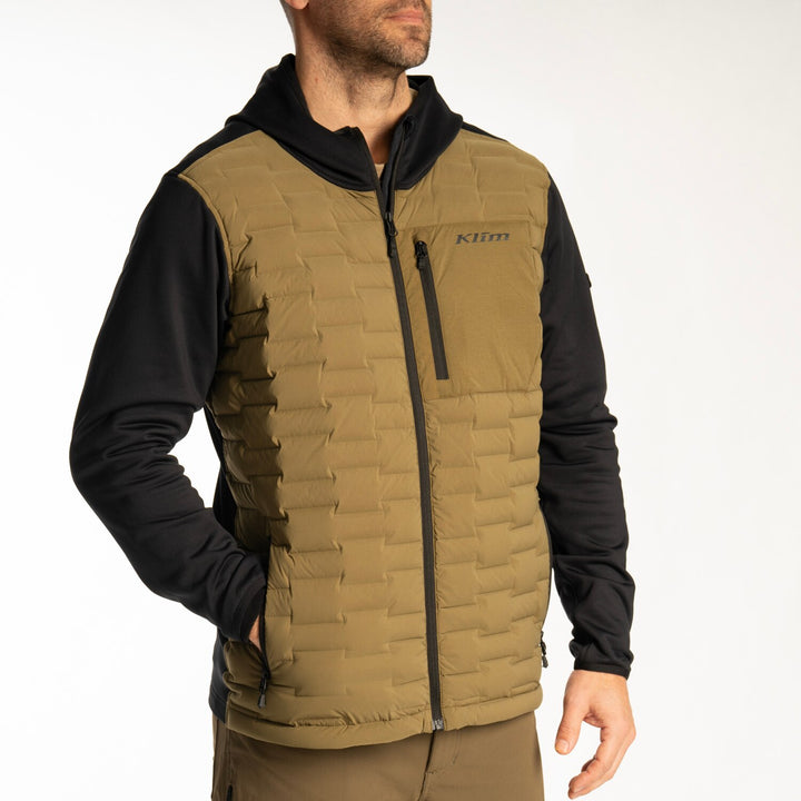 KLIM BOULDER HYBRID HOODED JACKET - DARK OLIVE - BLACK - NON CURRENT