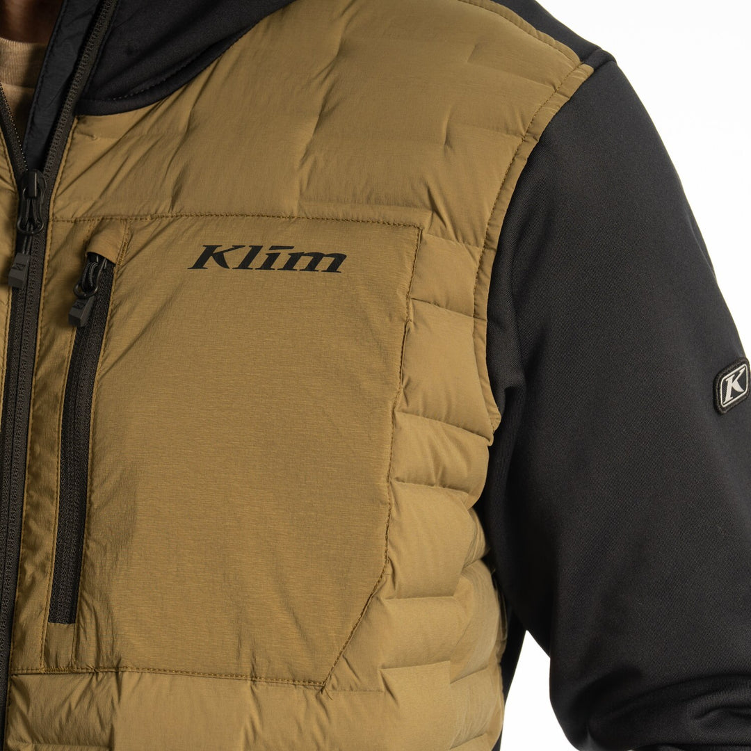 KLIM BOULDER HYBRID HOODED JACKET - DARK OLIVE - BLACK - NON CURRENT
