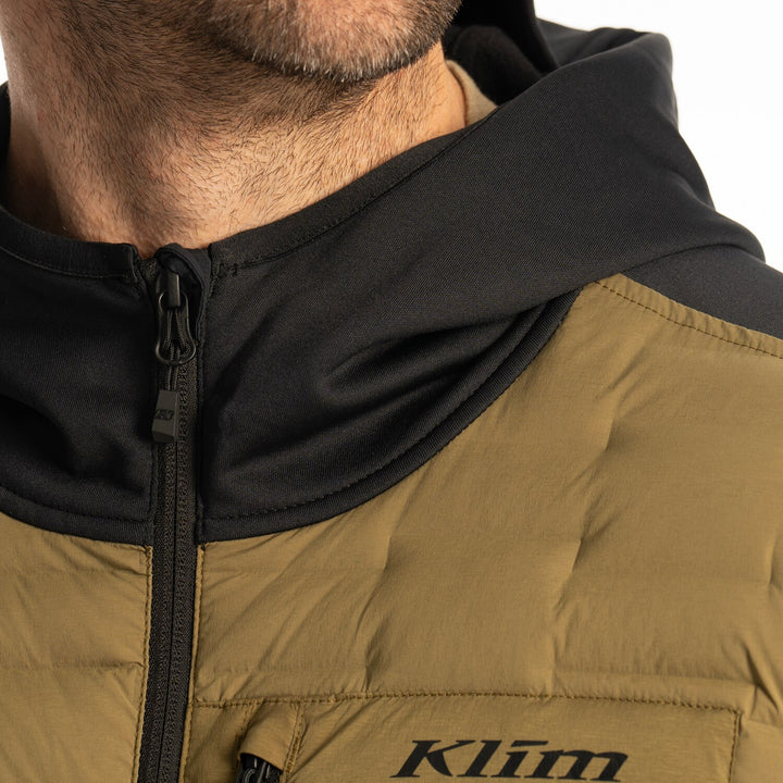 KLIM BOULDER HYBRID HOODED JACKET - DARK OLIVE - BLACK - NON CURRENT