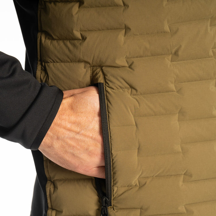KLIM BOULDER HYBRID HOODED JACKET - DARK OLIVE - BLACK - NON CURRENT