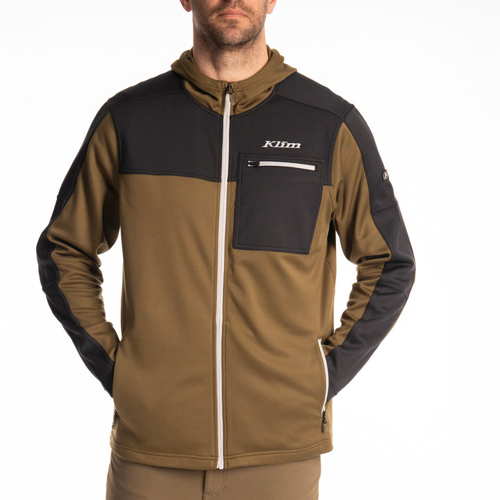 KLIM GLACIER HOODED JACKET - DARK OLIVE - BLACK