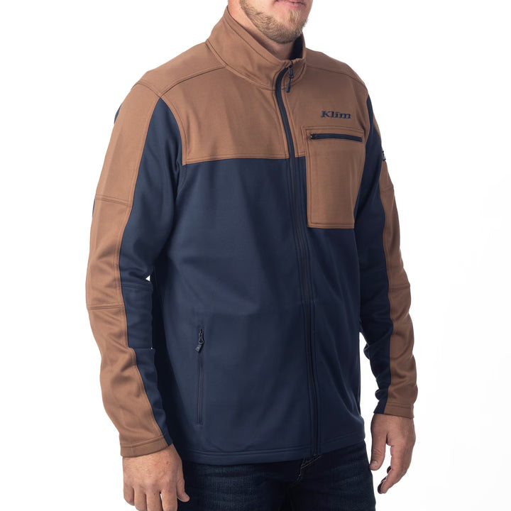 KLIM GLACIER JACKET - DRESS BLUES - COCOA BROWN