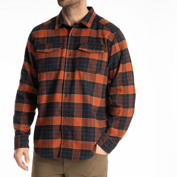 KLIM OWEN HEAVYWEIGHT FLANNEL SHIRT - MONUMENT - PICANTE - BLACK
