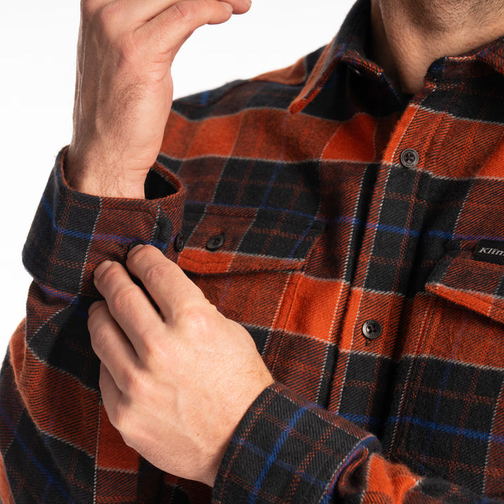 KLIM OWEN HEAVYWEIGHT FLANNEL SHIRT - MONUMENT - PICANTE - BLACK