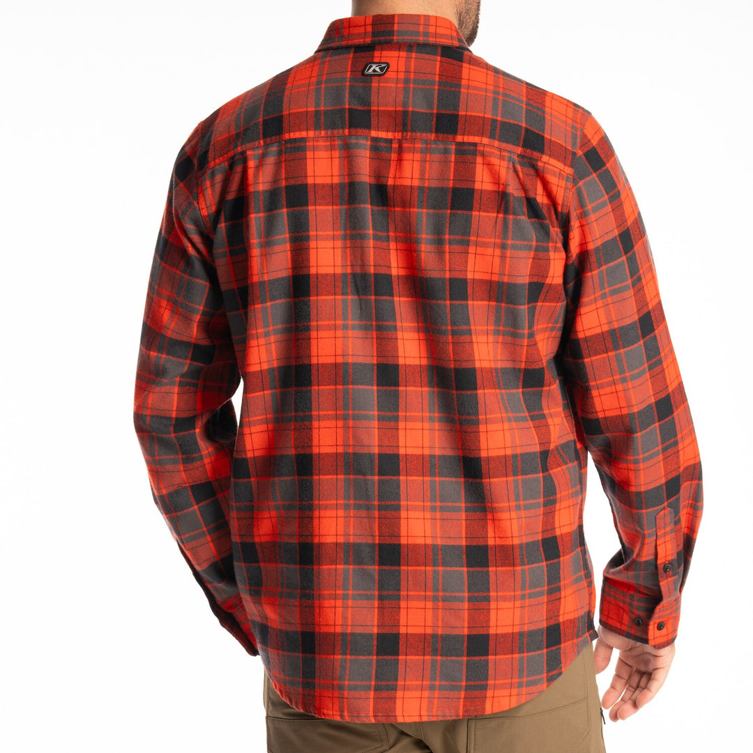 KLIM COTTONWOOD MIDWEIGHT FLANNEL SHIRT - FIERY RED - BLACK