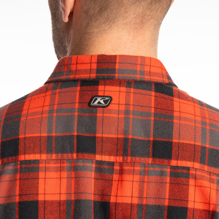 KLIM COTTONWOOD MIDWEIGHT FLANNEL SHIRT - FIERY RED - BLACK