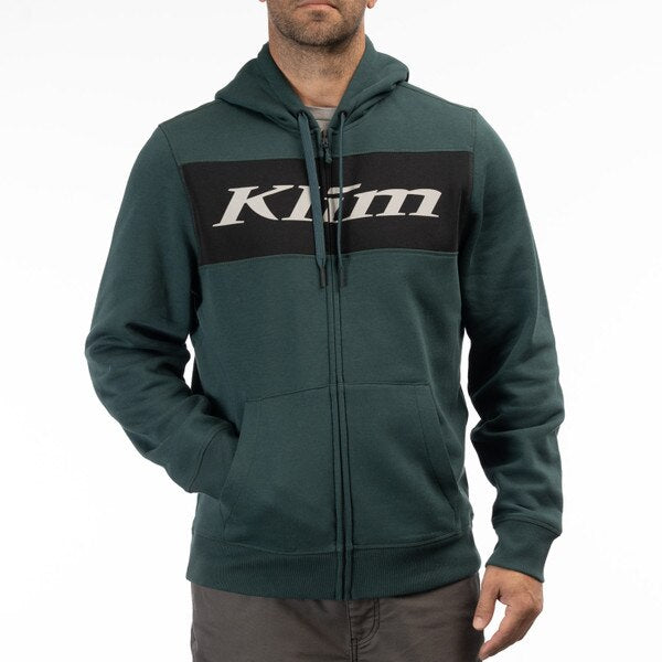 KLIM TRAILSIDE FULL ZIP HOODIE - DARK SEA - BLACK