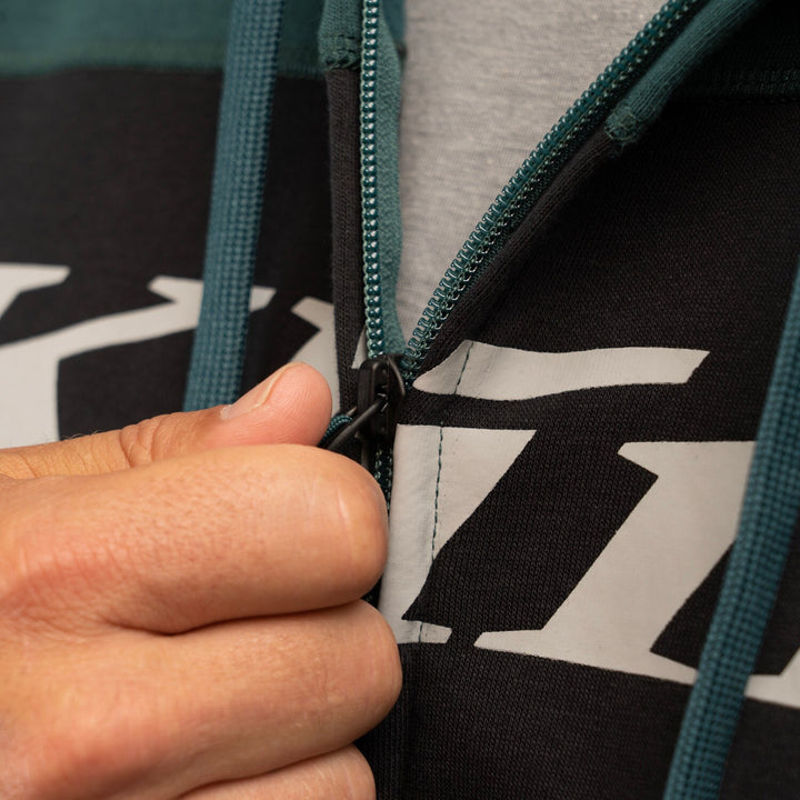 KLIM TRAILSIDE FULL ZIP HOODIE - DARK SEA - BLACK