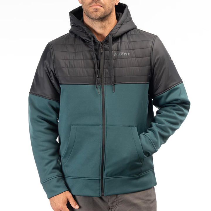 KLIM TAMARACK INSULATED ZIP HOODIE - DARK SEA - BLACK