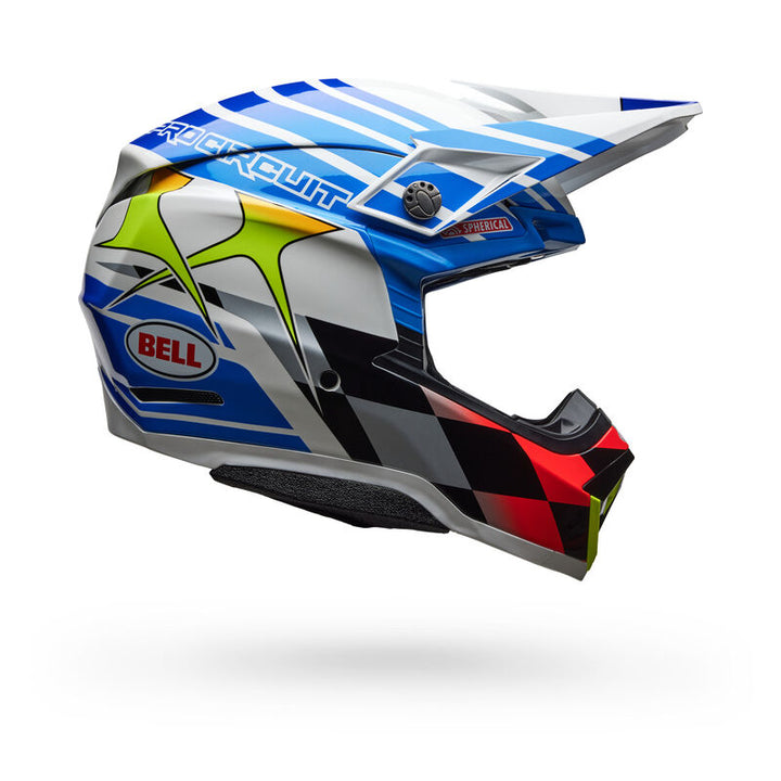 Bell Moto-10 Spherical Helmet - Pro Circuit Replica 25 Gloss Blue/White