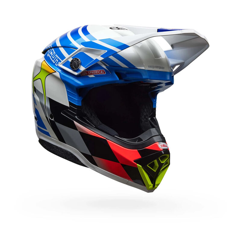 Bell Moto-10 Spherical Helmet - Pro Circuit Replica 25 Gloss Blue/White