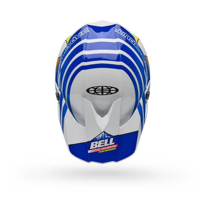 Bell Moto-10 Spherical Helmet - Pro Circuit Replica 25 Gloss Blue/White