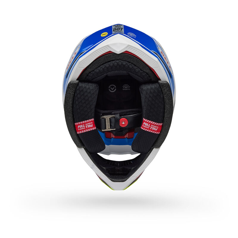 Bell Moto-10 Spherical Helmet - Pro Circuit Replica 25 Gloss Blue/White