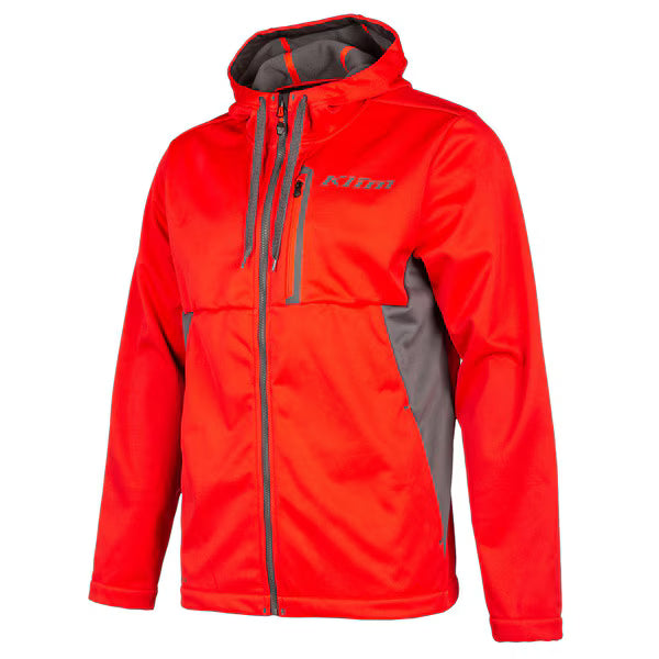 KLIM TRANSITION FULL ZIP HOODIE - HIGH RISK RED - ASPHALT