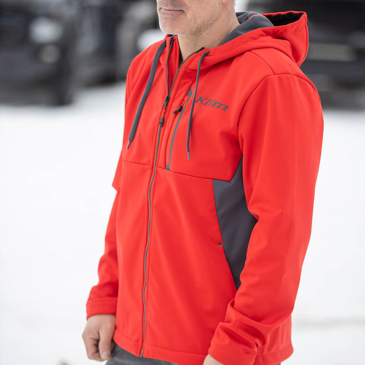 KLIM TRANSITION FULL ZIP HOODIE - HIGH RISK RED - ASPHALT