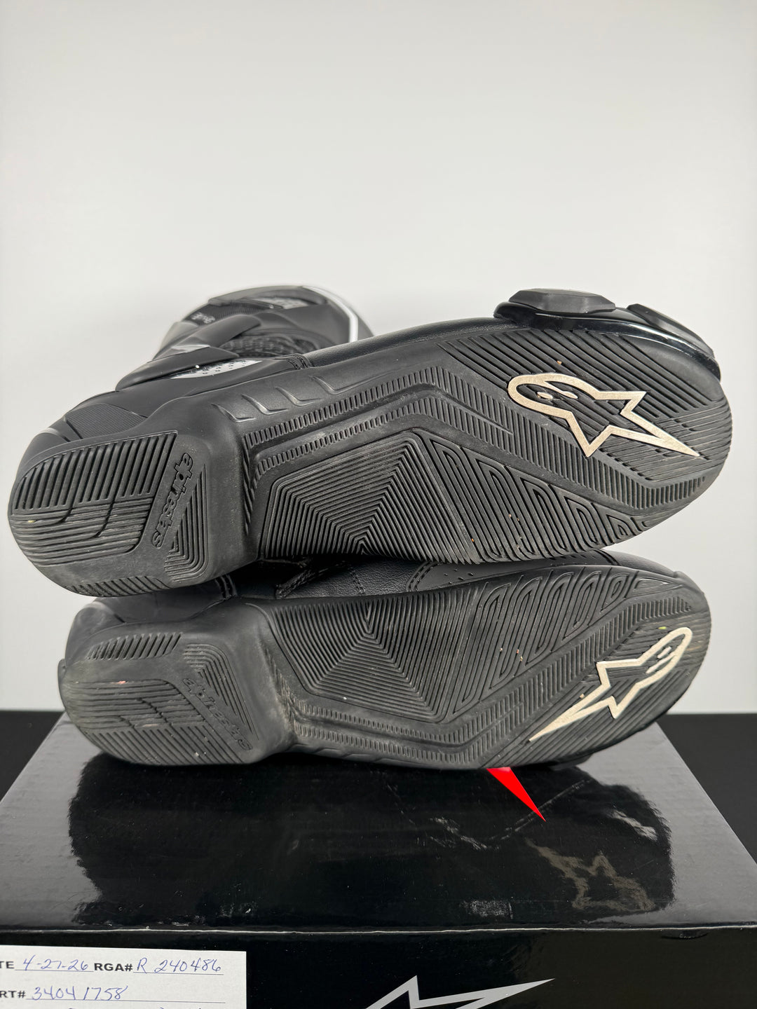 ALPINESTARS SMX-6 V3 VENTED BOOTS - BLACK - Size Euro 48 / US 12.5 - USED / GOOD