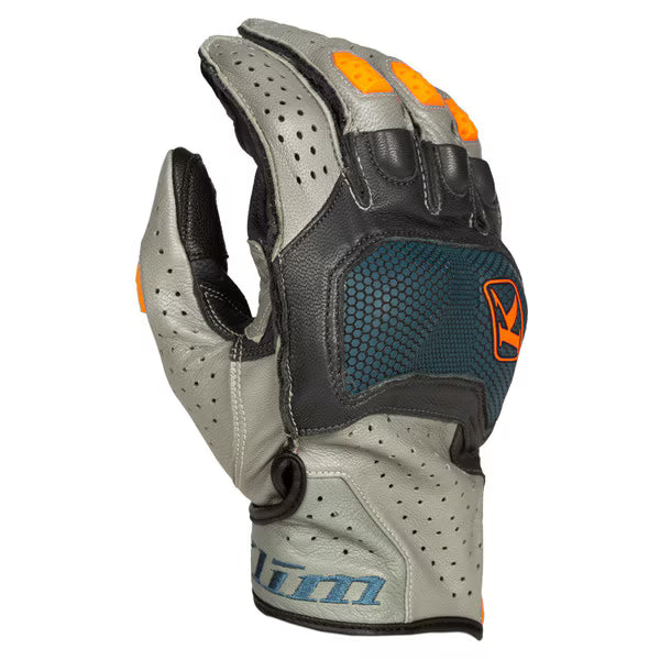 KLIM BADLANDS AERO PRO SHORT GLOVE - PETROL - STRIKE ORANGE