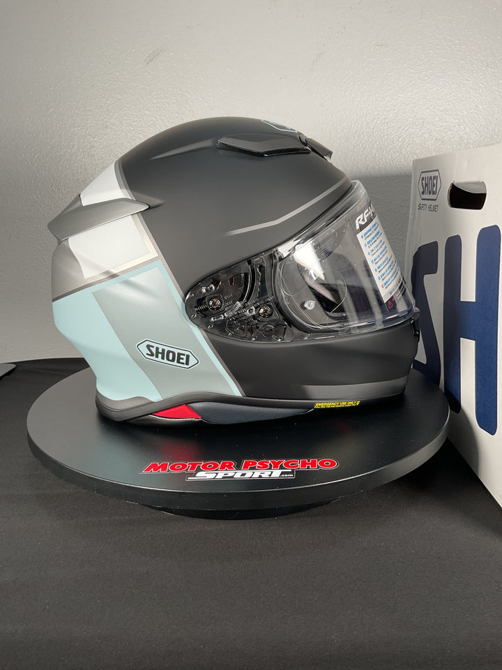 Shoei RF-1400 Yonder Helmet - TC-2 Black/Light Blue/Silver/White - Size Large - Used Like New