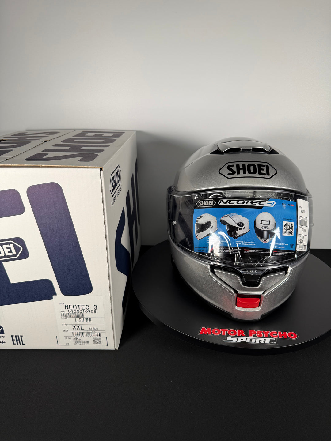 Shoei Neotec 3 Modular Helmet - Light Silver - Size XXL - USED / OPEN BOX