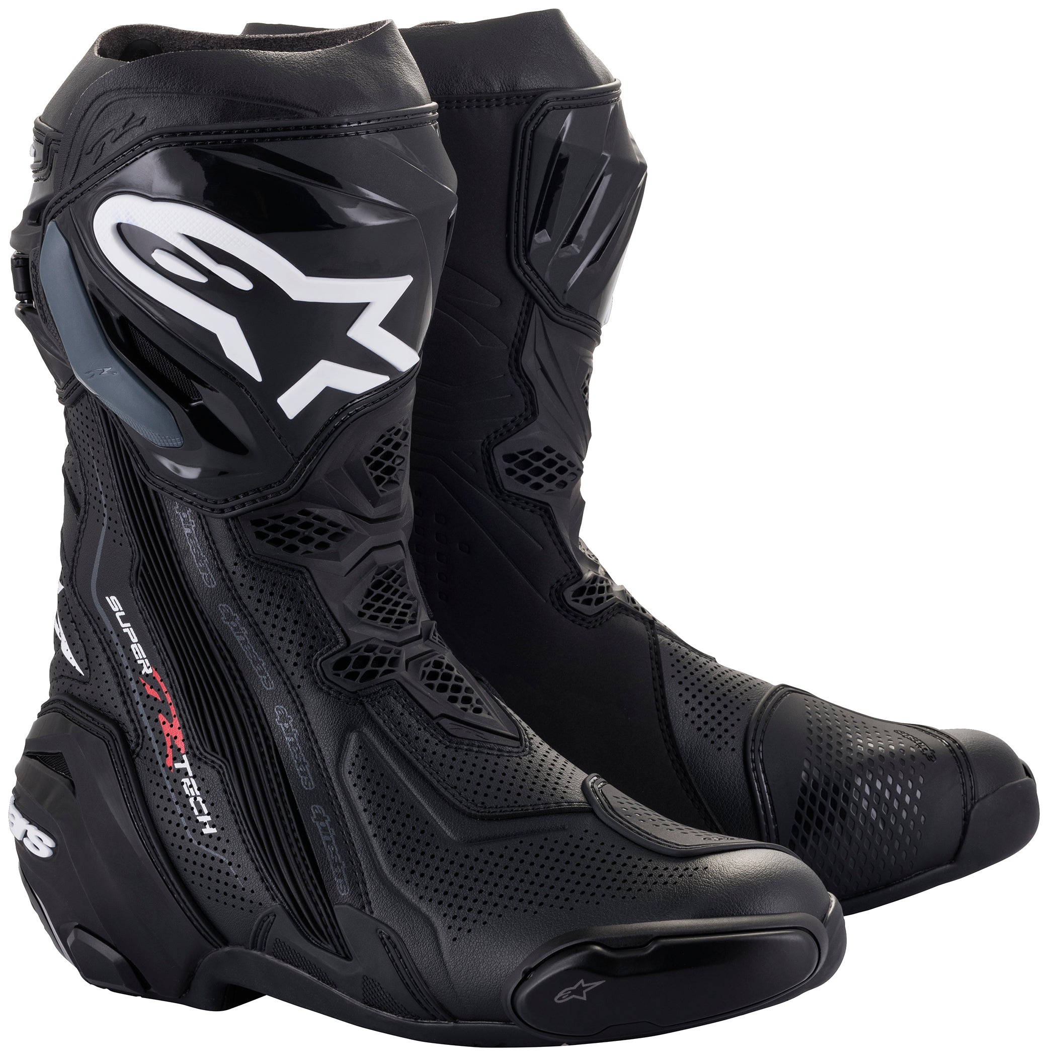 Alpinestars SUPERTECH R V2 Vented ブラック Alpinestars Supertech R V2 Vented Racing Boots - Black – Motor