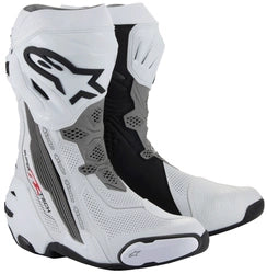 ALPINESTARS SUPERTEACH R V2 VENTED RACING BOOTS - WHITE/GREY/BLACK