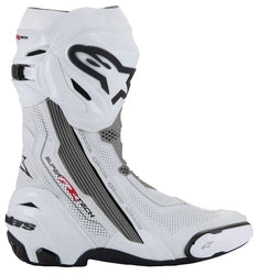 ALPINESTARS SUPERTEACH R V2 VENTED RACING BOOTS - WHITE/GREY/BLACK