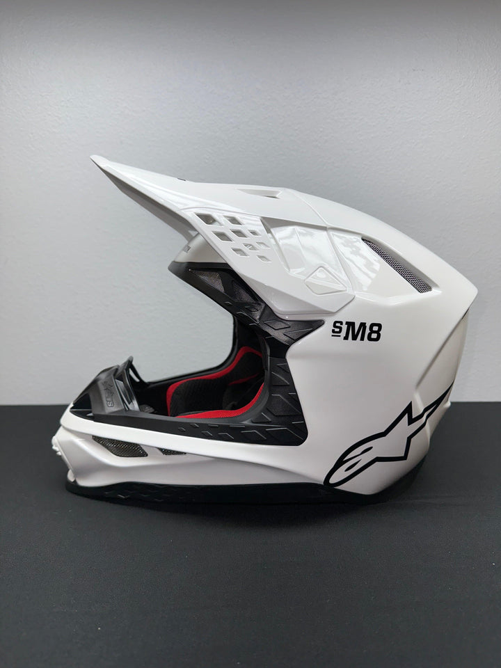 Alpinestars Supertech M8 Solid Gloss White Helmet