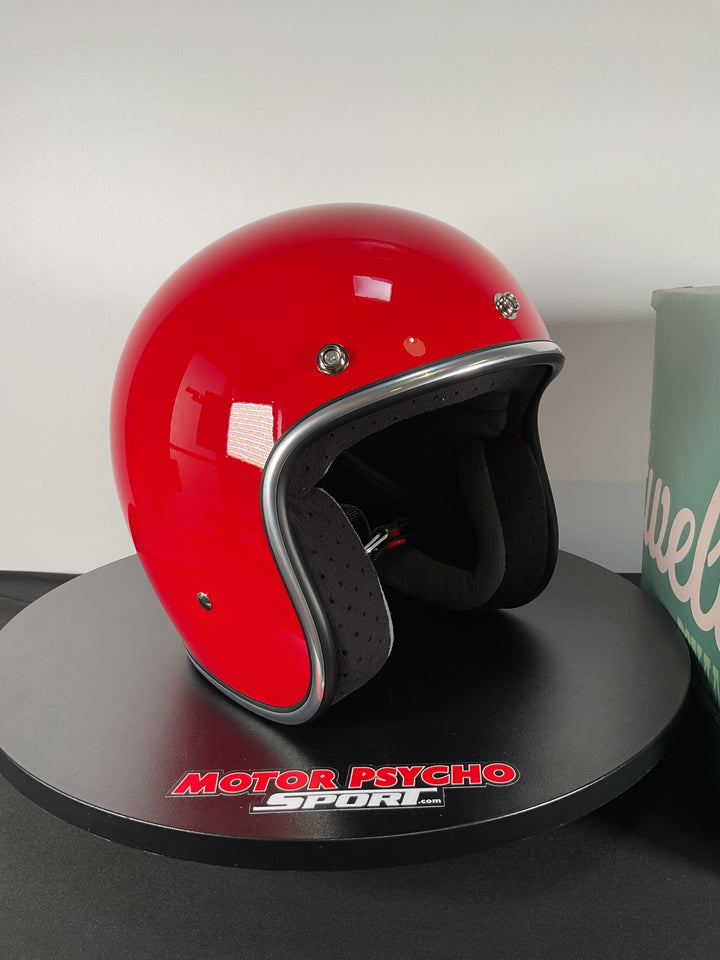 Biltwell Bonanza Helmet Gloss Blood Red - Size Small - Used Like New