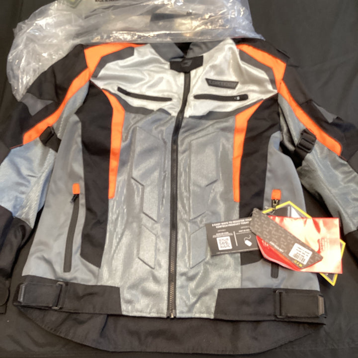 Cortech Men's Hyper-Flo Air Jacket - Orange/Grey - Size Large