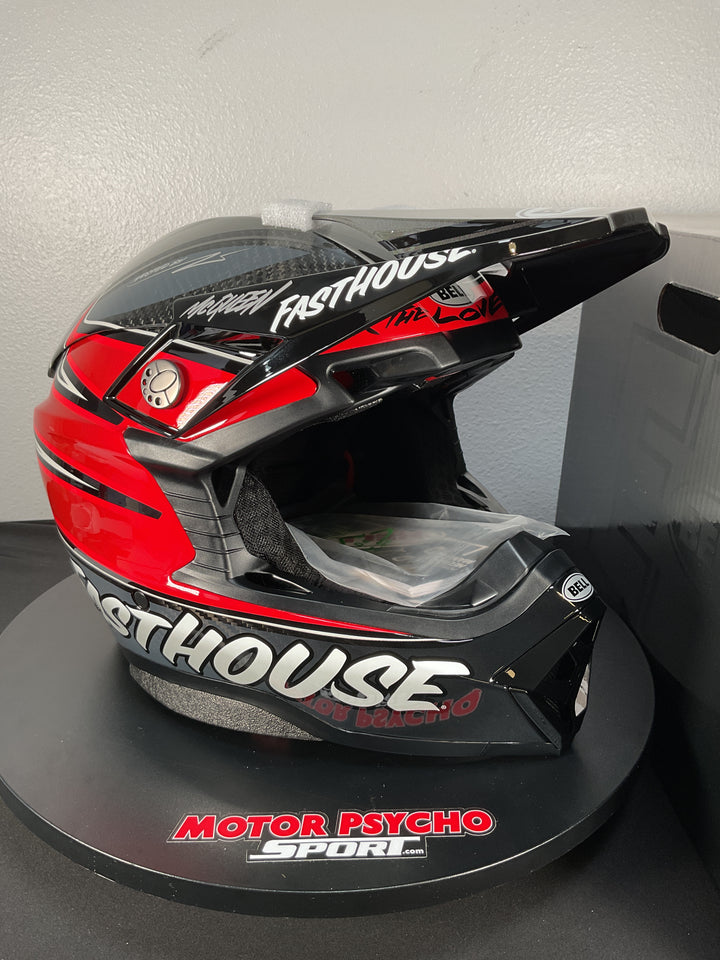 Bell Moto-10 Spherical Helmet - Fasthouse DID 25 Gloss Gray/Red - Size Large - OPEN BOX