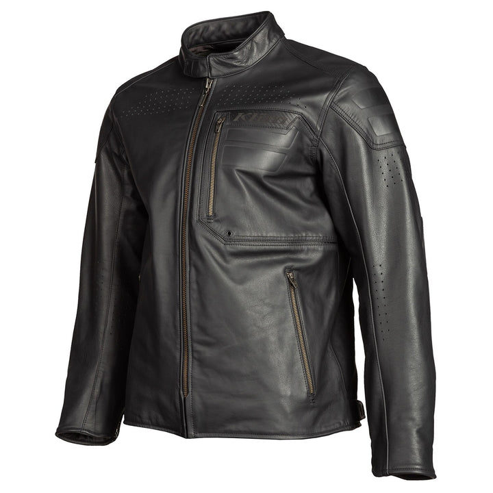 KLIM SIXXER LEATHER JACKET - GUNMETAL BLACK