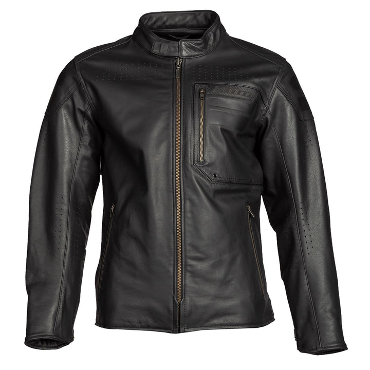 KLIM SIXXER LEATHER JACKET - GUNMETAL BLACK