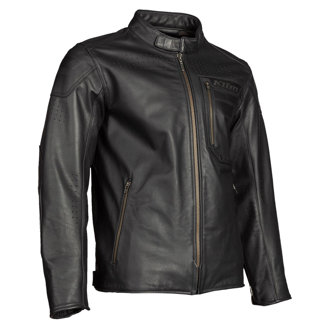 KLIM SIXXER LEATHER JACKET - GUNMETAL BLACK