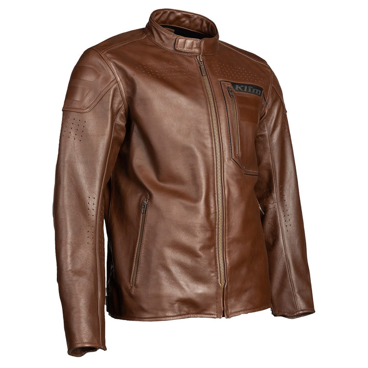 KLIM SIXXER LEATHER JACKET - SIENNA BROWN