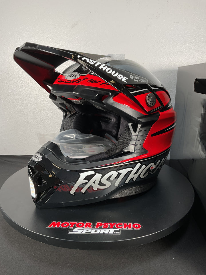 Bell Moto-10 Spherical Helmet - Fasthouse DID 25 Gloss Gray/Red - Size Large - OPEN BOX
