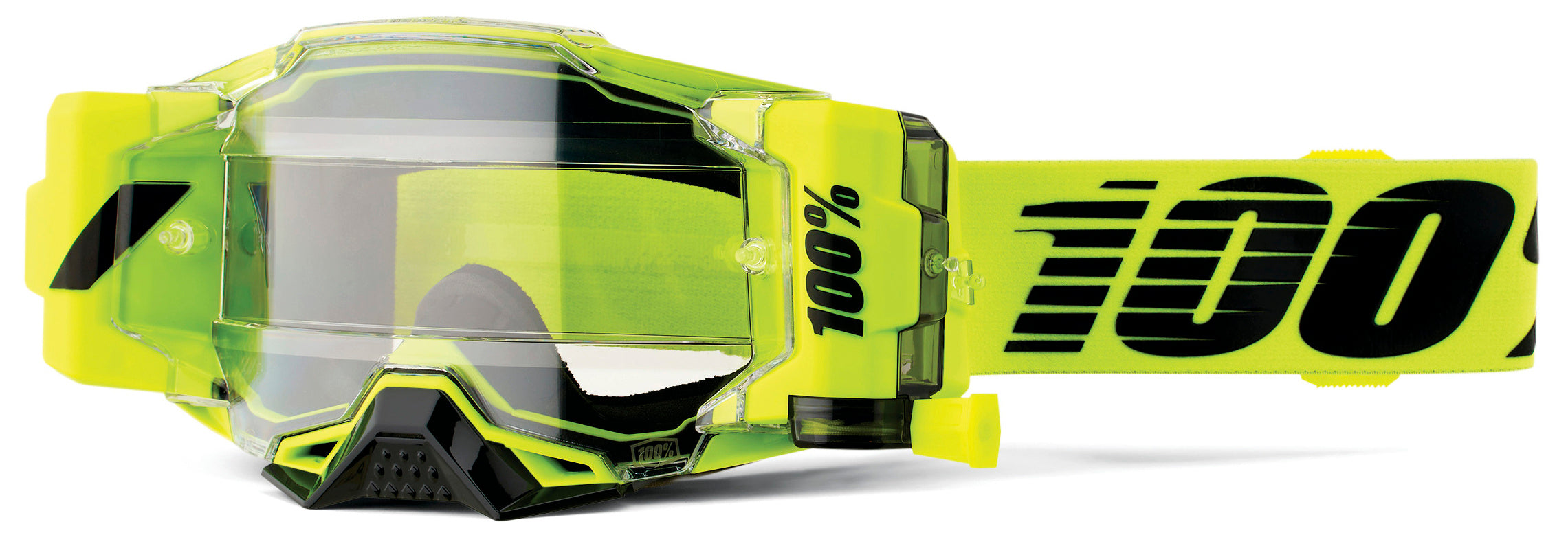 100% Armega Forecast Goggles Neon Yellow - Clear Lens