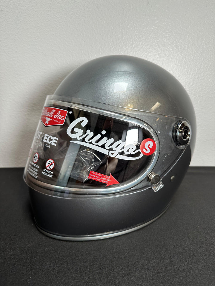 Biltwell Gringo S ECE Helmet Metallic Sterling - Size XS - OPEN BOX