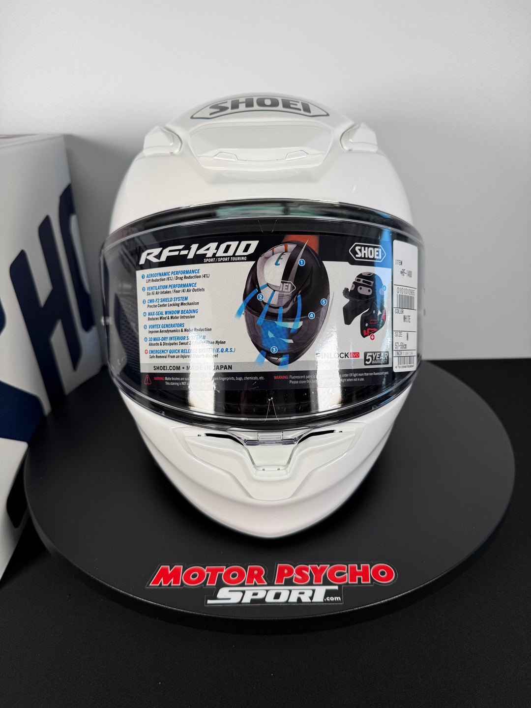 Shoei RF-1400 Helmet - White - Size M - USED / OPEN BOX