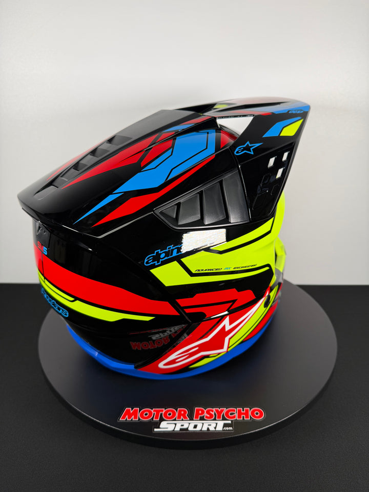 Alpinestars S-M5 Action 2 Helmet Black/Yellow Fluo/Bright Red Glossy - Size XL - OPEN BOX